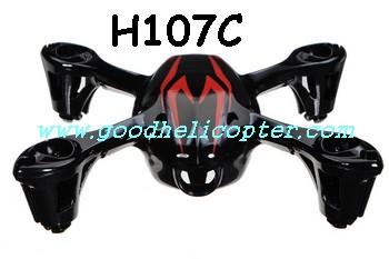 HUBSAN-X4-H107C Quadcopter parts H107C Body Cover (black-red color) - Click Image to Close